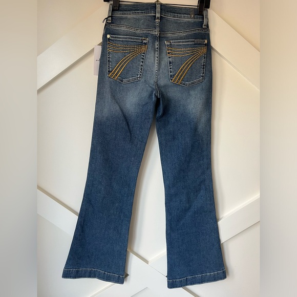 7 For All Mankind Tailorless Dojo Jeans Size 26 7FAMK NWT With Rhinestones - Picture 10 of 14